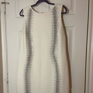 Calvin Klein Jeweled Knee-length White Dress